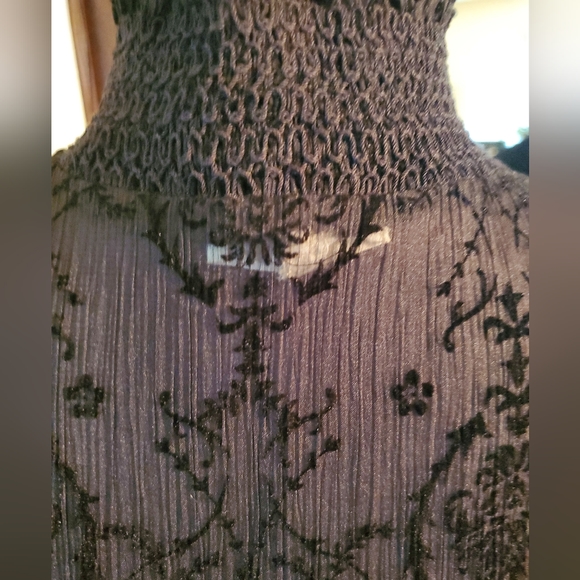 Mystree Long Black Sheer Front Top - Picture 6 of 8